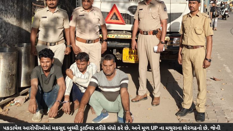 મહારાષ્ટ્રના ઘોડબંદરથી ડમ્પરની ચોરી કરી મોટી ઢોલડુંગરી ખાતે ધાબાના કંમ્પાઉન્ડમાં મૂકી પરત લેવા આવેલ 3 આરોપીની ધરમપુર પોલીસે કરી ધરપકડ