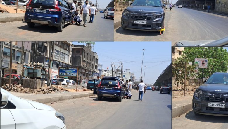 હાઇવેના સર્વિસ રોડ પર No Parking ઝોનમાં વાહન પાર્કિંગ કરનારા 16 વાહનચાલકોને વાપી GIDC પોલીસે દંડ ફટકાર્યો