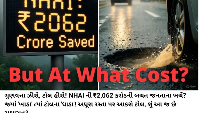 બચત’નો ઢોંગ: ટોલ ઘટાડવાને બદલે ખર્ચ ઘટાડ્યો; NHAI ની આવક વધી, Highway ની હાલત બગડી!